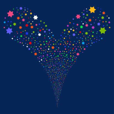 Altı yıldız çift havai fişek akışı işaret