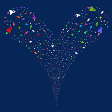 Alan roket çift havai fişek akışı