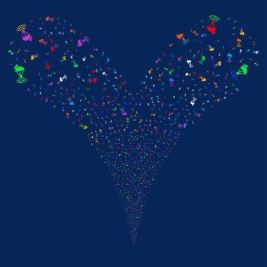 Radyo vericisi çift havai fişek akışı