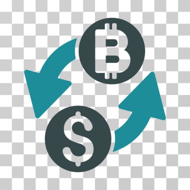 Doları Bitcoin Exchange vektör simgesi