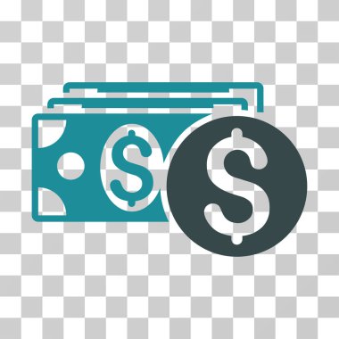 Dolar nakit vektör simgesi