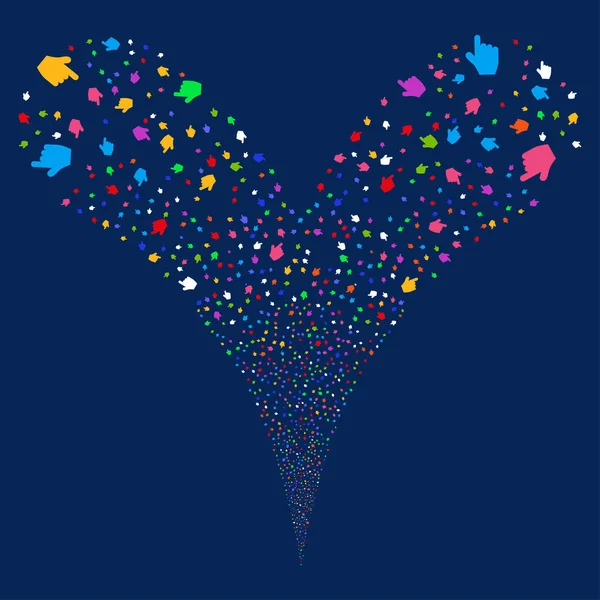 İşaretçi parmak çift havai fişek akışı