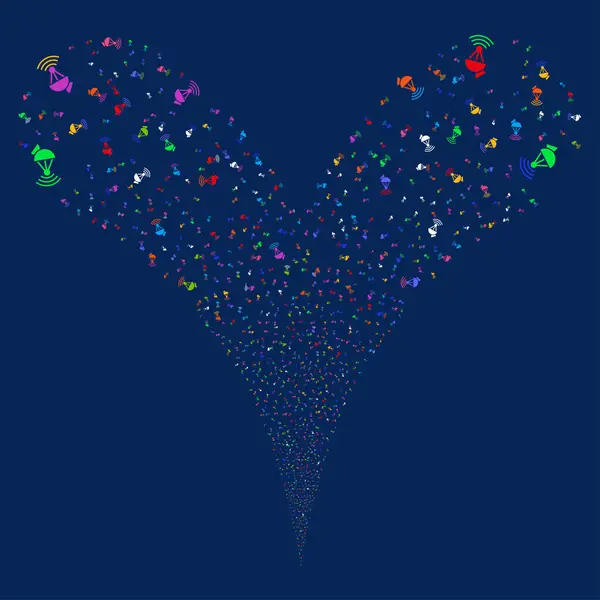 Radyo vericisi çift havai fişek akışı