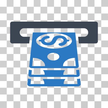 Banka bankamatiğe vektör simgesi