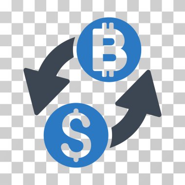 Doları Bitcoin Exchange vektör simgesi