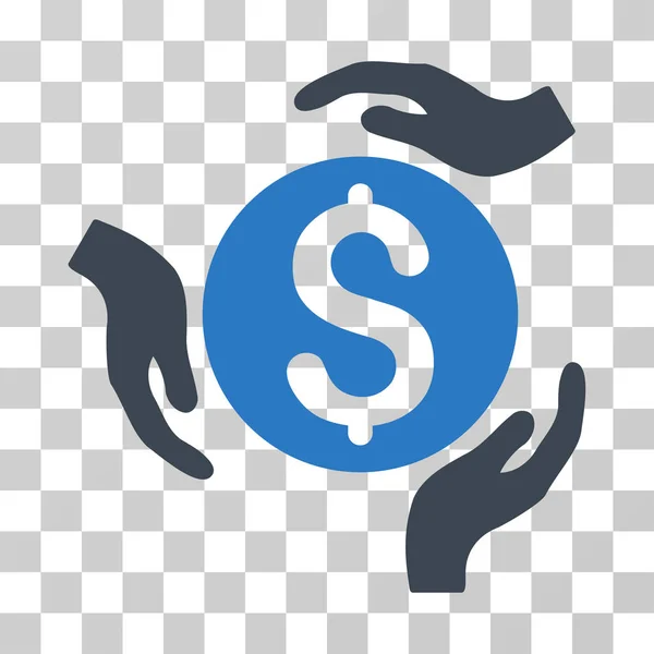Mãos de cuidado de dinheiro vetor ícone — Vetor de Stock