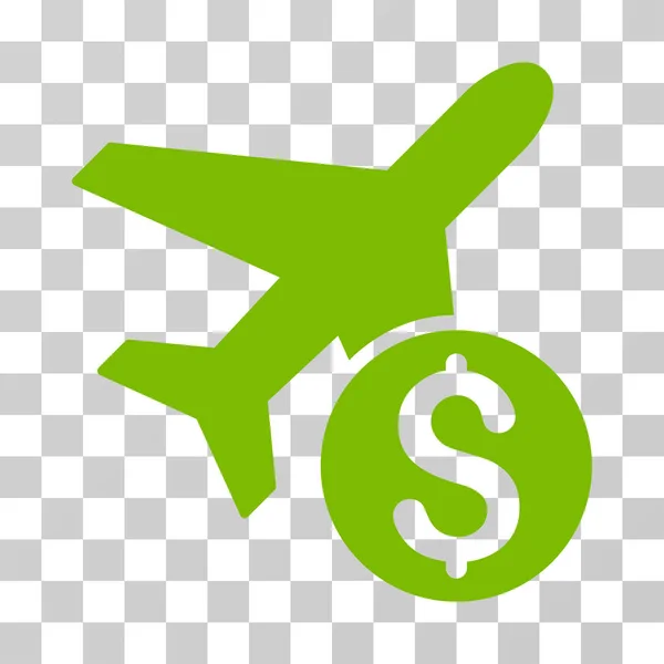 Airplane Price Vector Icon — Stock Vector