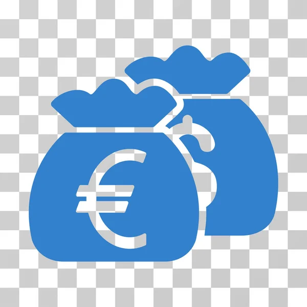 Euron pengar påsar vektor symbol — Stock vektor