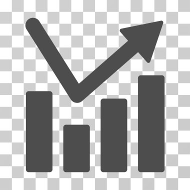 Çubuk grafik eğilim vektör simgesi