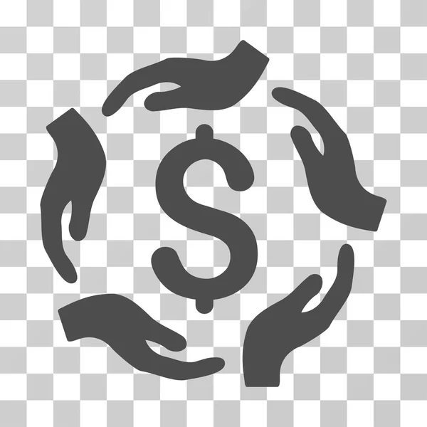 Dollar Care Hands Vector Icon — Stock Vector