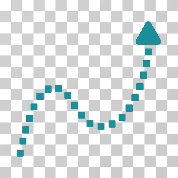 Icône vectorielle de direction de courbe pointillée — Image vectorielle
