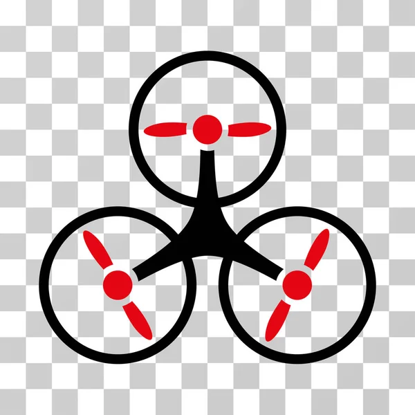 Ícone do vetor do drone do tricopter — Vetor de Stock