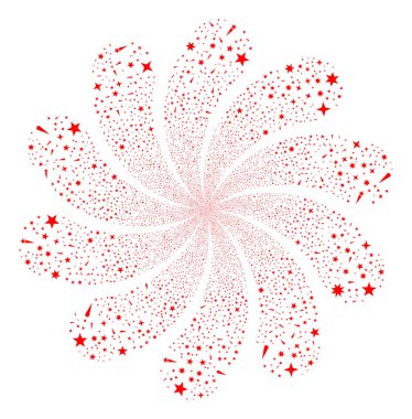 Konfeti yıldız havai fişek girdap çiçek