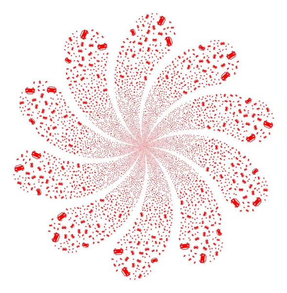 Car Fireworks Swirl Flower — Stock Vector