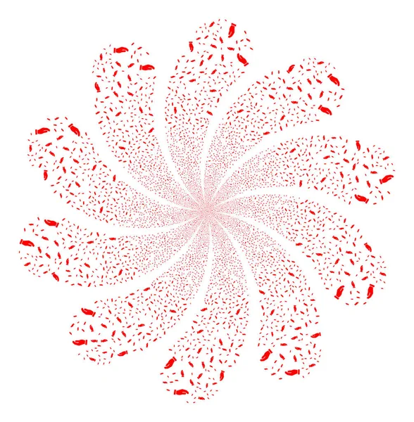 Hand Fireworks Swirl bloem — Stockvector