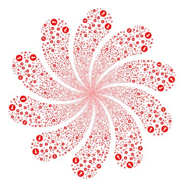 Yuvarlak ok havai fişek girdap çiçek