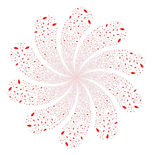 Feather Fireworks Swirl Flower — Stock Vector