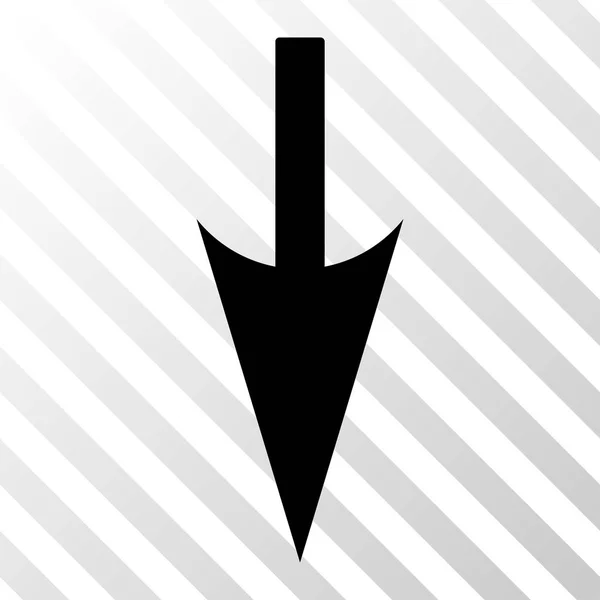 Sharp giù freccia vettoriale icona — Vettoriale Stock