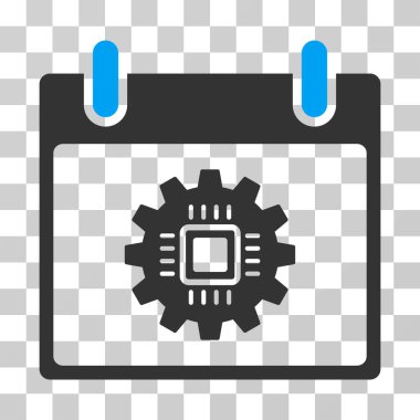 Çip dişli takvim gün vektör simgesi