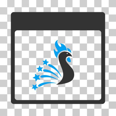 Festival horoz takvim sayfası vektör simgesi