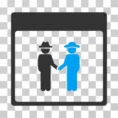 Erkekler el sıkışma takvim sayfası vektör simgesi