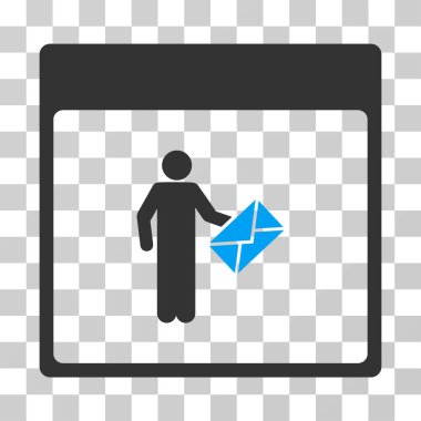 Postacı takvim sayfası vektör simgesi