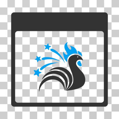 Işıltı horoz takvim sayfası vektör simgesi