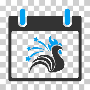 Işıltı horoz takvim gün vektör simgesi