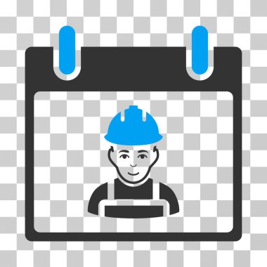 İşçi takvim gün vektör simgesi