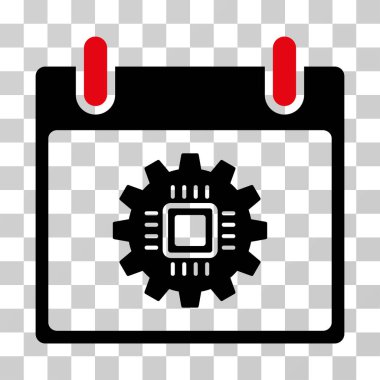 Çip dişli takvim gün vektör simgesi