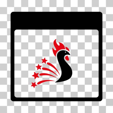 Festival horoz takvim sayfası vektör simgesi