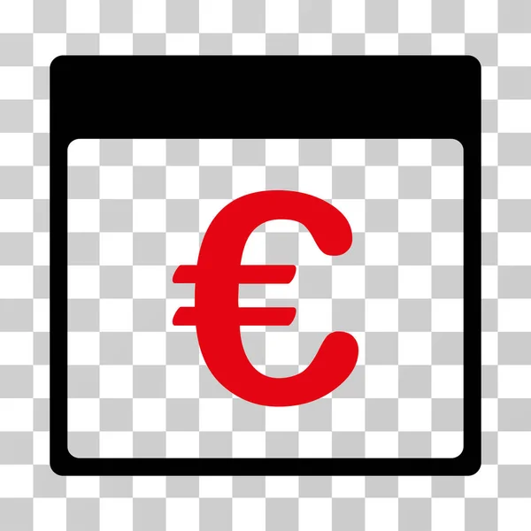 Euro para birimi takvim sayfası vektör simgesi — Stok Vektör