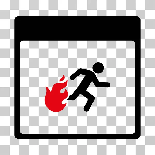 Évacuation d'incendie Homme Calendrier Page Icône vectorielle — Image vectorielle