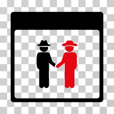 Erkekler el sıkışma takvim sayfası vektör simgesi