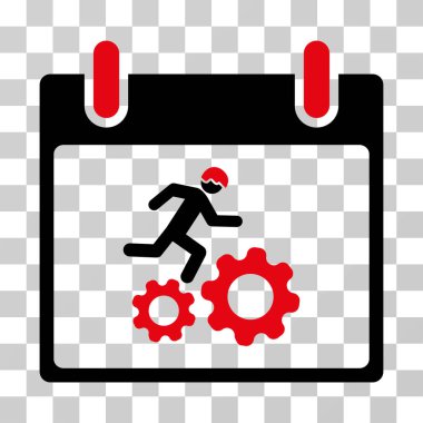 Çalışan işçi takvim gün vektör simgesi