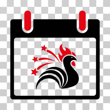 Işıltı horoz takvim gün vektör simgesi