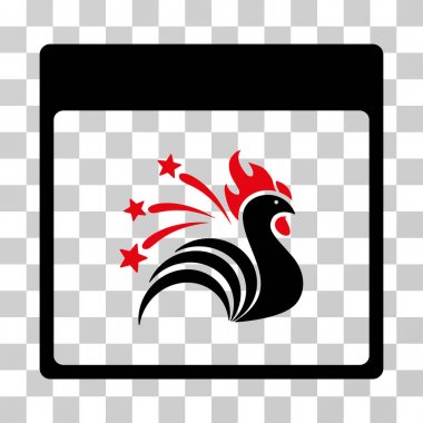 Işıltı horoz takvim sayfası vektör simgesi