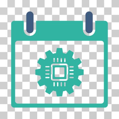 Çip dişli takvim gün vektör simgesi