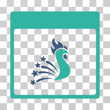 Festival horoz takvim sayfası vektör simgesi