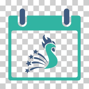 Festival horoz takvim gün vektör simgesi