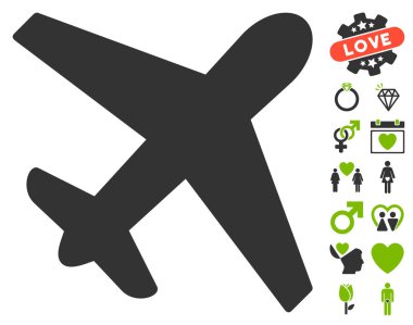 Sevgililer Bonus ile uçak simgesi