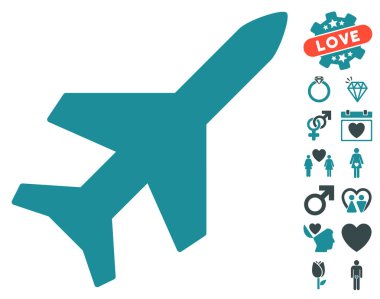 Sevgililer Bonus ile uçak simgesi