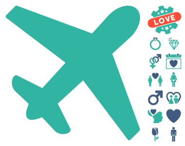 Sevgililer Bonus ile uçak simgesi