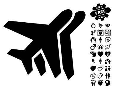 Sevgililer Bonus ile havayolu simgesi