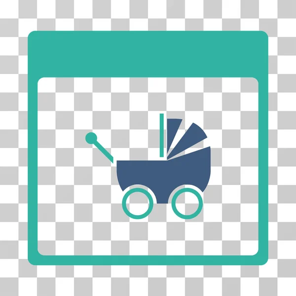 Baby Carriage Calendar Página Vector Ícone — Vetor de Stock