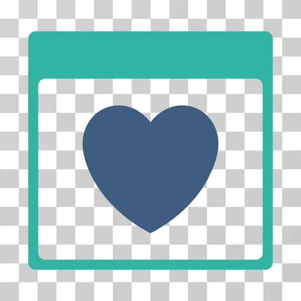 Favori kalp takvim sayfası vektör simgesi — Stok Vektör