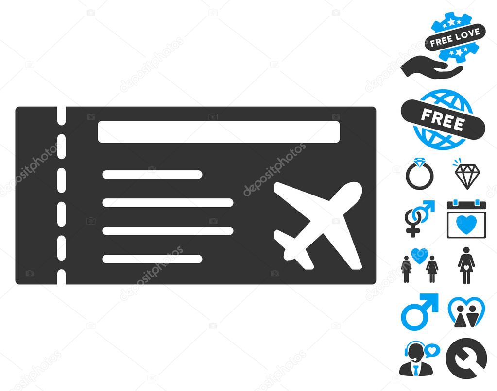 Airticket Icon with Lovely Bonus