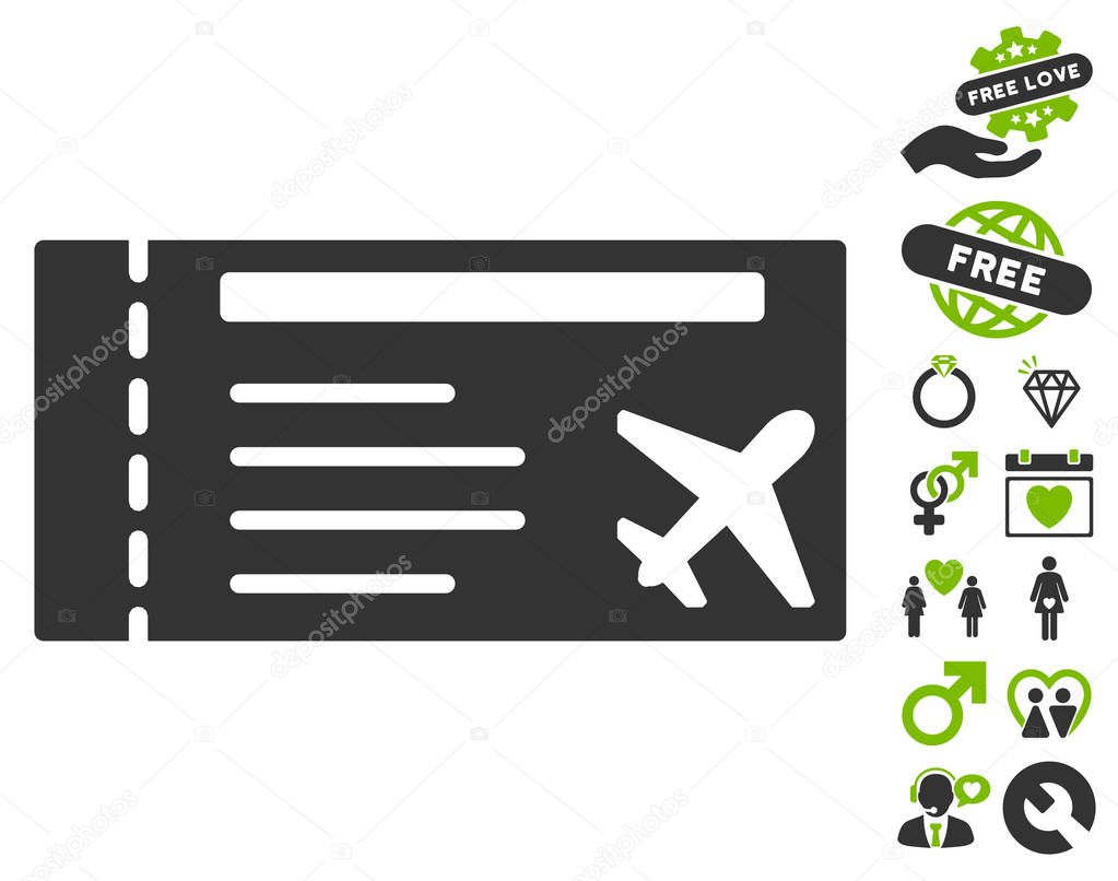 Airticket Icon with Dating Bonus