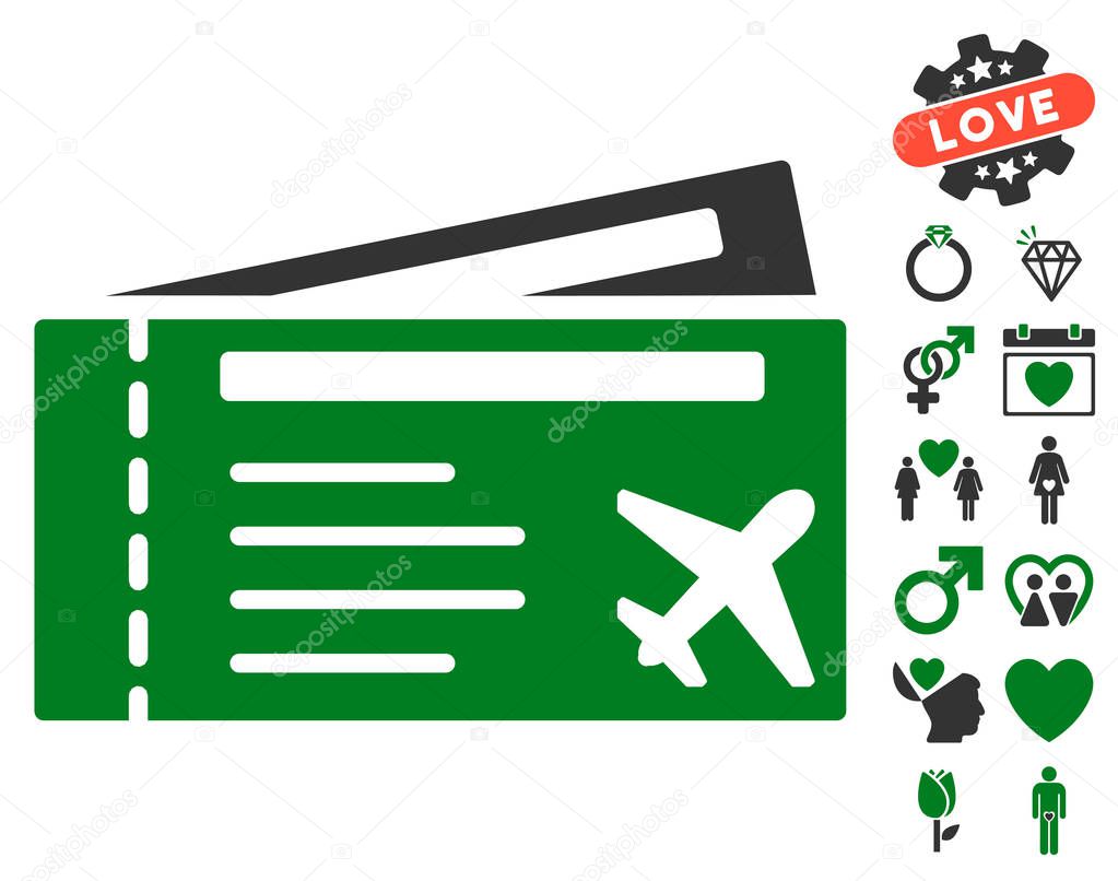 Airtickets Icon with Valentine Bonus