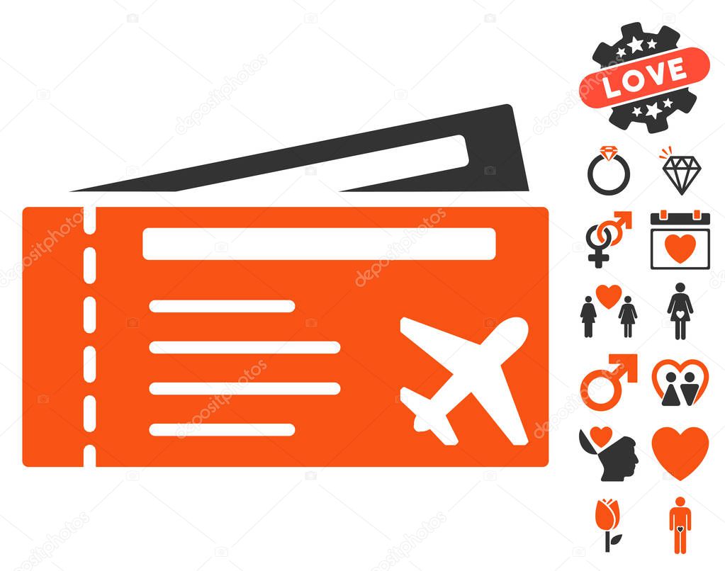 Airtickets Icon with Love Bonus